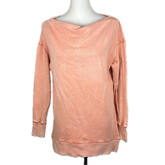 Pilcro By Anthropologie Coral Donna Tunic Pullover Sweatshirt Slouchy Easy Sz S - Picture 1 of 13